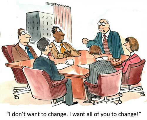 Change leadership cartoon