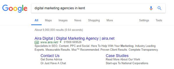 Digital marketing agencies google search