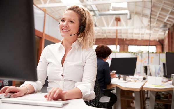 Call Center Agent calling customer for feedback