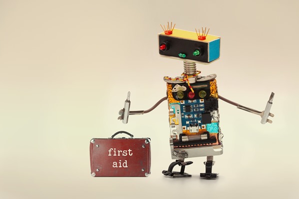 Robot with first-aid kit