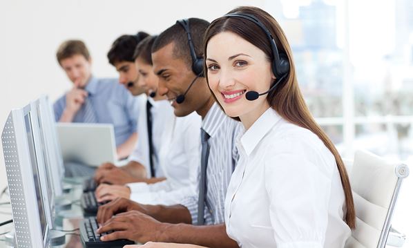 Outsourced call center team