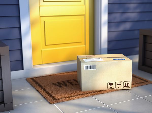 Parcel delivery left on doorstep