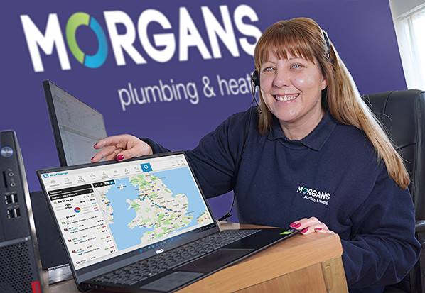 Morgans Plumbing and Heating employee using BigChange field management software