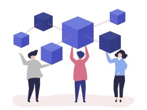 People holding blocks