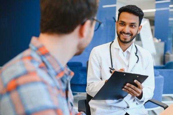 Doctor talking to patient