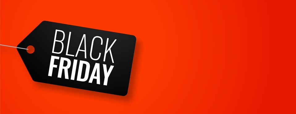 Black Friday online shopping label