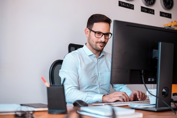 Computer programmer at work