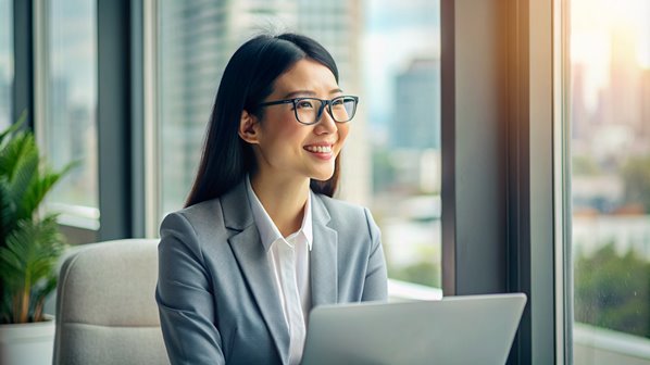 Business women with laptop 