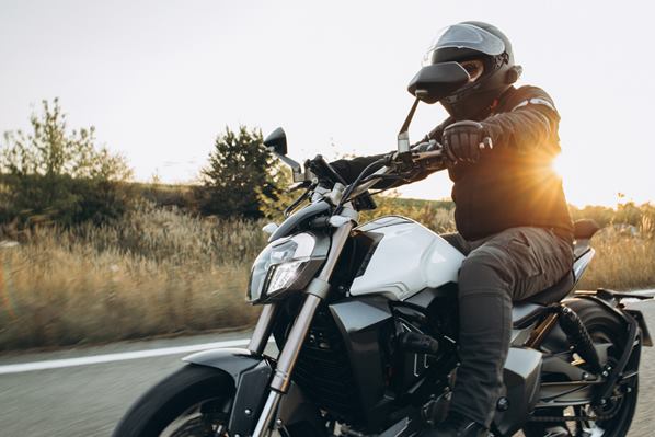 Motorcyclist on highway