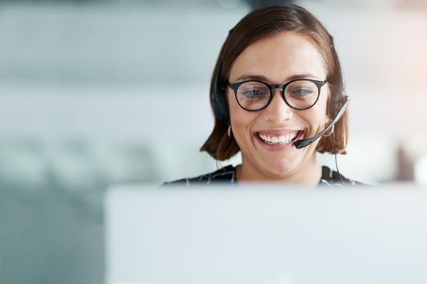 Smiling customer service representative 