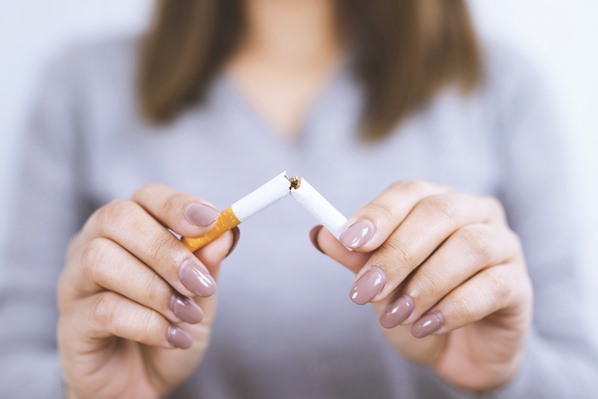 Women giving up smoking