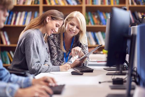 University manager coaching student