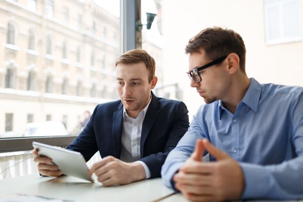 Accident victim meeting with lawyer