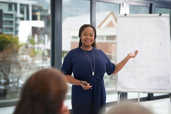 Women making presentation