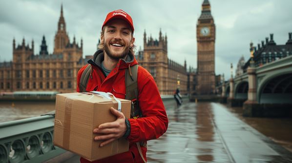 Deliveryman with parcel