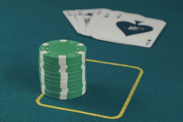 Poker chips on a table