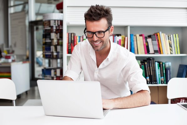 Entrepreneur working on his computer 