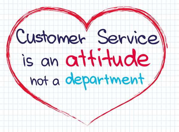 "Customer service is an attitude not a department"