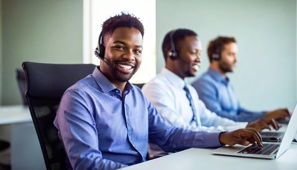 Modern call center team