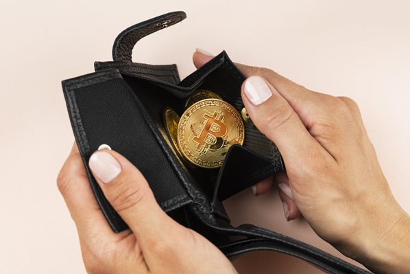 Bitcoin in a wallet