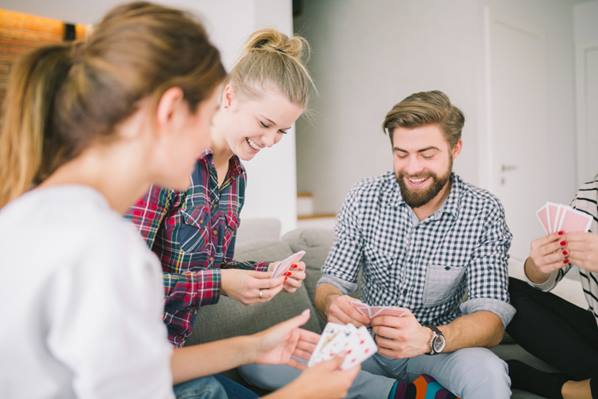 Freinds playing a card game