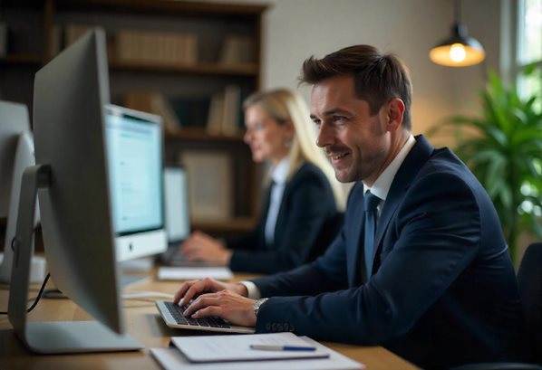 Lawyers working on their computers