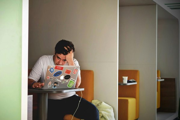 Young man working on his laptop