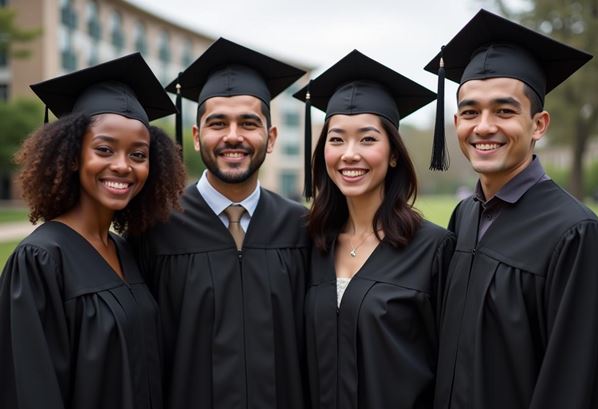 A group of MBA graduates