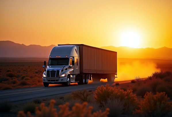 Truck on road