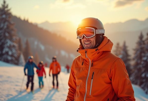 A skier at a ski resort