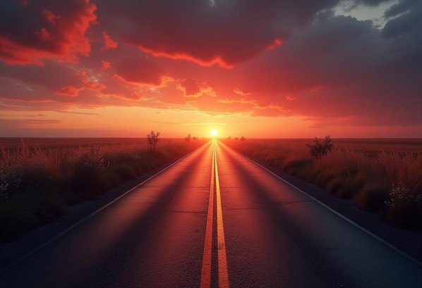 Road towards the sun