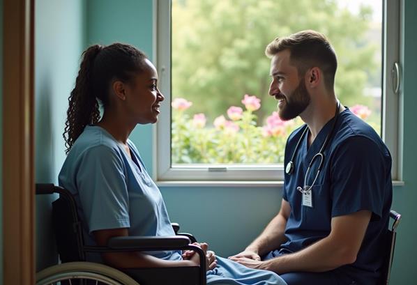 Nurse talking to a patient