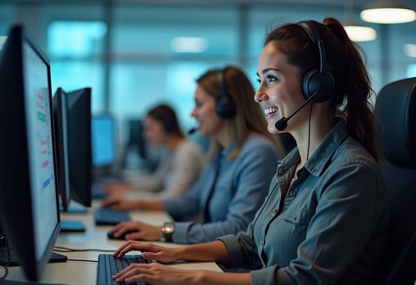 Contact center agent using a VOIP headset