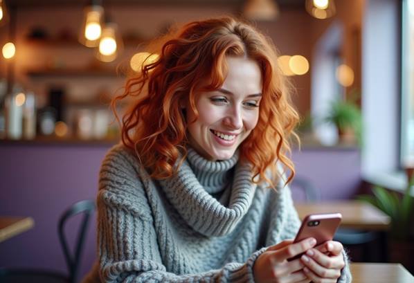 A student using her mobile phone