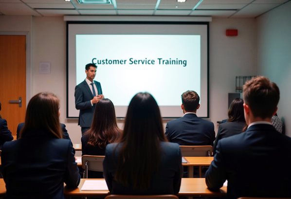 Customer service manager training a support team