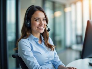 Customer Support Manager taking a call