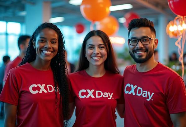 Customer service representatives celebrating Customer Experience Day (CX Day)