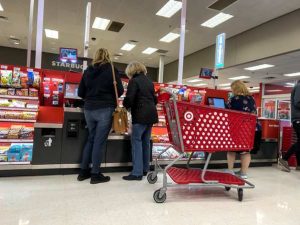 Self-check out at Target store
