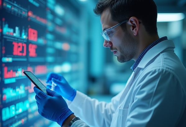 Data scientist at work in a laboratory