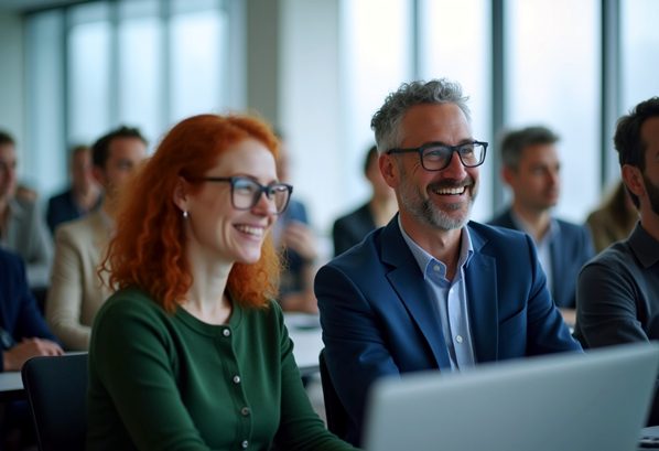 People doing computer training