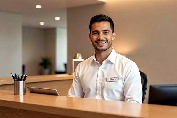 A friendly receptionist