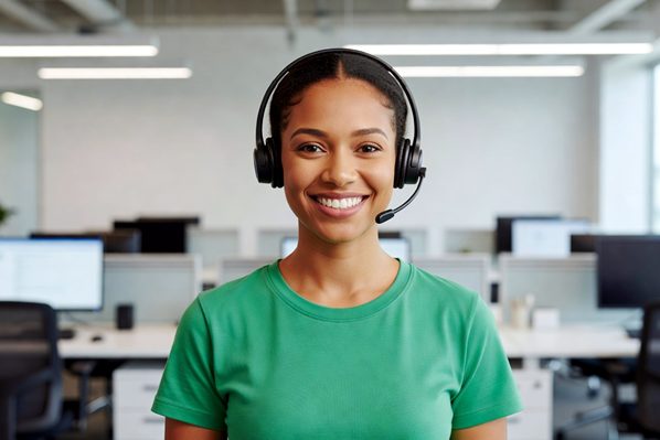 Happy customer service agent