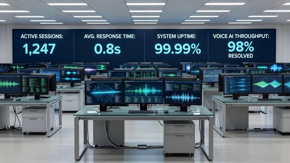 AI voice call dashboard in a contcat center