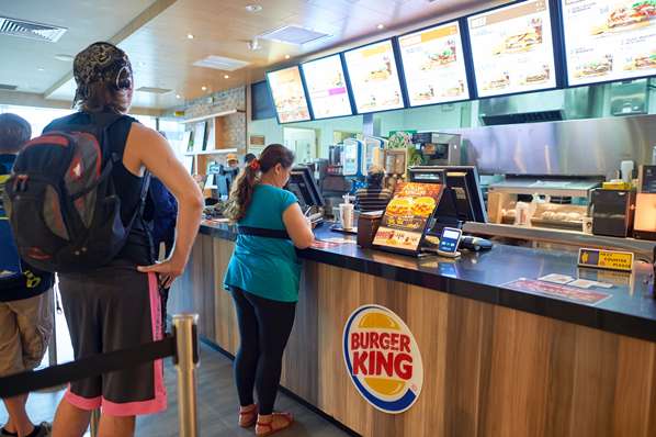 Customers ordering food at Burger King