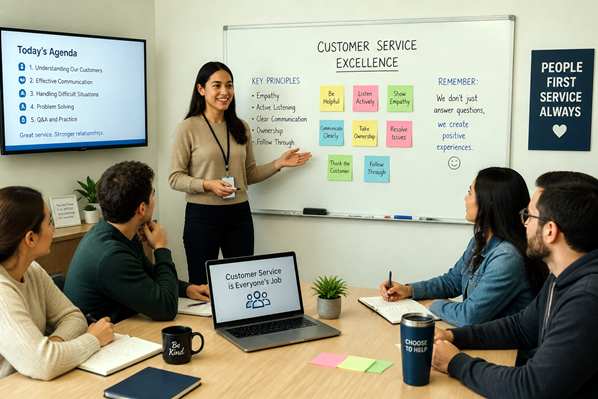 Customer service training session