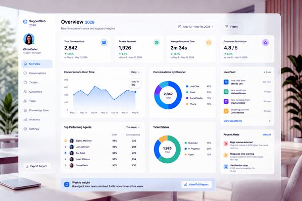 Customer support dashboard