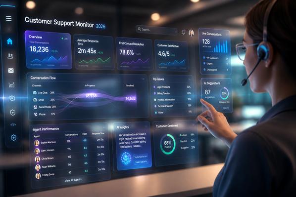 Customer support performance monitor