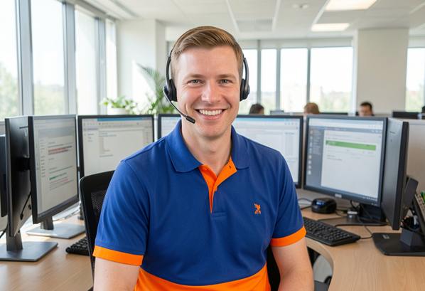 A smiling customer service supervisor
