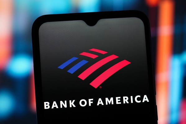 bank of America on a mobile phone