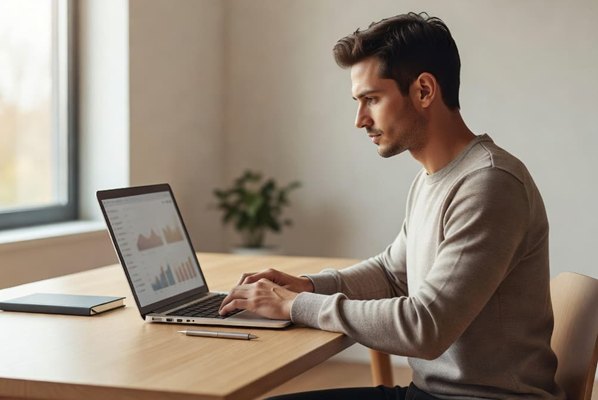 A customer setting his preferences online